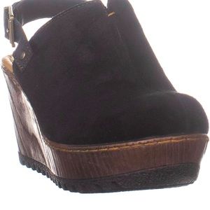 Suede sling back clogs